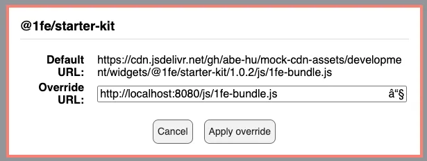 Import map override modal